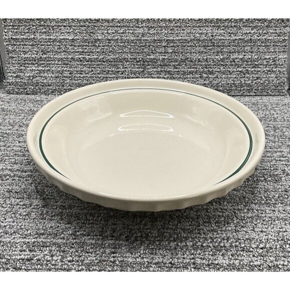 Longaberger Pottery Woven Traditions Heritage Green 10" Pie Baking Dish / Plate - Picture 5 of 9